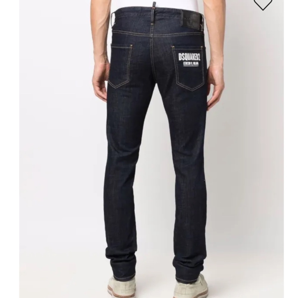 DSQUARED2 Cool Guy Jean in Dark Wash Denim logo print slim-fit jeans size 48 - Picture 4 of 12